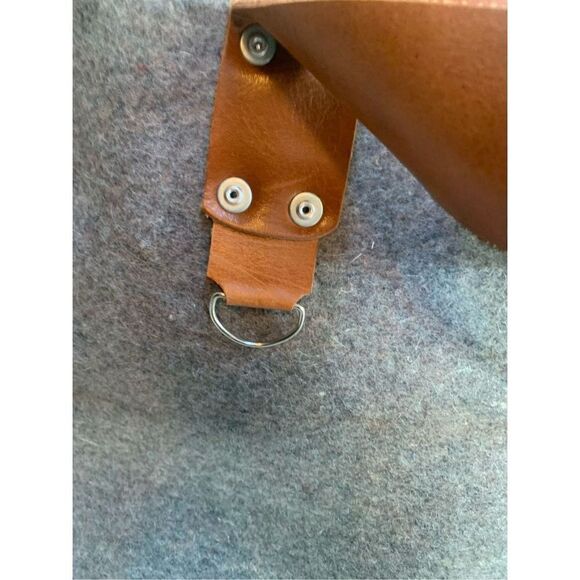 CARGA Felt T1 Tote Bag Gray Brown Leather Trim‎ Snap Closure Casual - Picture 4 of 16